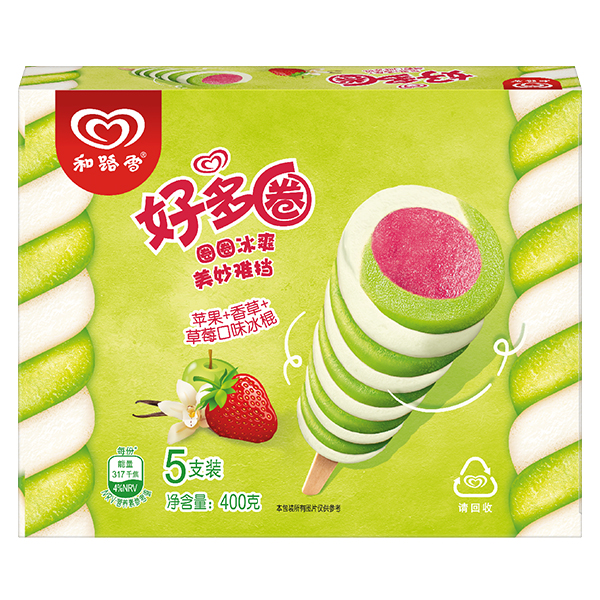 好多圈蘋果+香草+草莓口味多支裝400g