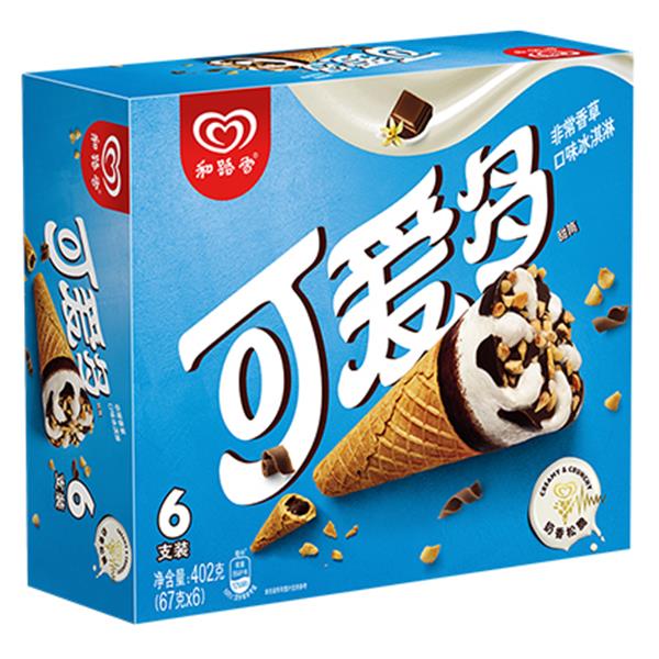 和路雪可愛多甜筒非常香草口味冰淇淋402g