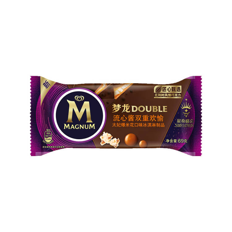夢龍流心醬巧克力太妃爆米花口味冰淇淋制品單支裝